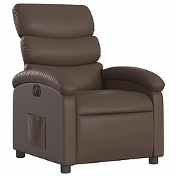 Avis Maison Chic Fauteuil Relax pour salon, Fauteuil inclinable électrique Marron Similicuir -GKD37403