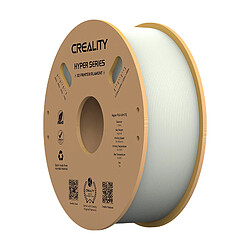 Creality Hyper PLA Filament 1,75 mm Haute fluidité Matériau d'impression 3D haute vitesse Bobine d'extrusion stable Dimensions 1 kg (2,2 lb) Précision +/- 0,03 mm Standard 1 rouleau - Blanc 