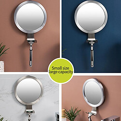 Acheter Universal Miroir de douche en acier inoxydable, miroir de rasage, miroir de toilette, crochet d'aspiration pour la salle de bain.(Argent)