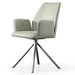 Avis Meubler Design Chaise De Salle À Manger Pivotante Moderne En Simili Cuir Emilio - Pu Gris