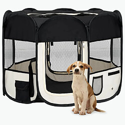 Helloshop26 Parc pour chiens pliable avec sac de transport 90 x 90 x 58 cm noir 02_0001734