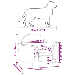 vidaXL Lit pour chien rose 66x40x45 cm velours pas cher