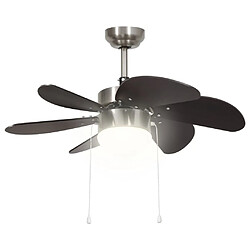 Avis vidaXL Ventilateur de plafond avec lampe 76 cm Marron foncé