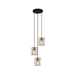 Luminaire Center Suspension Kalula Verre,Acier Noir