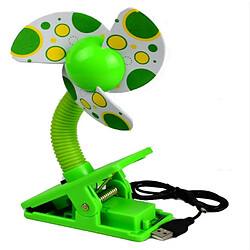 Wewoo Lit de bébé poussette ventilateur mini clip portable USB dortoir de charge bureau petit électrique vert