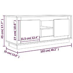 vidaXL Meuble TV blanc 102x35x45 cm bois d'ingénierie pas cher