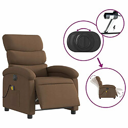 Maison Chic Fauteuil Relax pour salon, Fauteuil inclinable de massage électrique marron tissu -GKD18925 pas cher