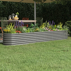 vidaXL Lit surélevé de jardin Acier enduit de poudre 260x40x36 cm gris