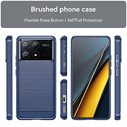 Htdmobiles Coque pour Xiaomi Redmi K70E 5G / Poco X6 Pro 5G - housse etui silicone gel carbone + verre trempe - BLEU FONCE