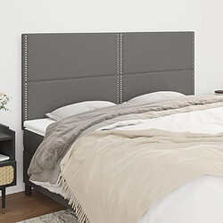 Maison Chic Lot de 4 Têtes de lit design pour chambre - Décoration de lit Gris foncé 80x5x78/88 cm Tissu -MN11177