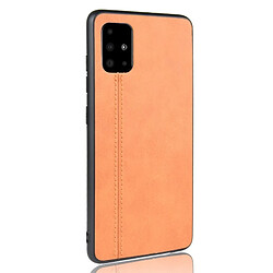 Avis Wewoo Coque Pour Galaxy A51 antichoc couture peau de vache motif PC + PU + TPU cas orange