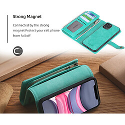 Avis Green Zipper Portefeuille Téléphone mobile Cas de protection Mobile Téléphone Holster Flip Téléphone mobile Holster-iPhone12ProMax