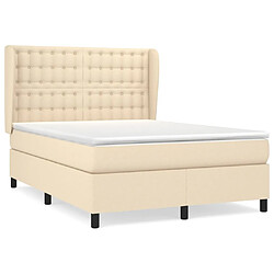 Maison Chic Lit Adulte - Lit simple Lit à sommier tapissier avec matelas moelleux - Meuble de Chambre - Crème 140x200 cm Tissu -MN55362