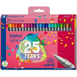 Promark STAEDTLER - Triplus Fineliner 334 - Etui Carton 25 Feutres Pointe Superfine 0.3 mm Assortis - 20+5 Offerts - Edition Triplus Anniversaire - 334 C25 Ta