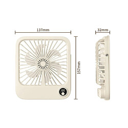 (Beige) Petit Ventilateur de Bureau Ventilateur Pliant USB de Bureau Extérieur Portable Ventilateur Ultra Mince à Affichage Numérique pas cher