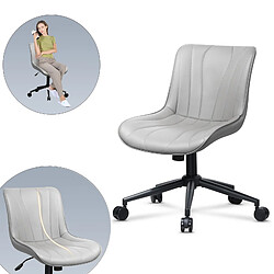 Chaise bureau ergonomique, Rattantree Fauteuil de bureau ergonomique sans accoudoir, chaise pivotante, Chaise pivotante réglable en Hauteur pour Bureau PC, Gris