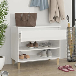 Avis Maison Chic Armoire à chaussure,Meuble à Chaussures Blanc brillant 70x36x60 cm Bois ingénierie -MN30047