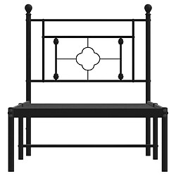 Maison Chic Cadre/structure de lit métal et tête de lit pour adulte - Lit Moderne Chambre noir 80x200 cm -MN53257 pas cher