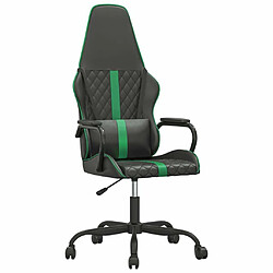 Maison Chic Chaise Gaming | Chaise de jeu de massage Ergonomique | Chaises de Bureau vert et noir similicuir -GKD64389