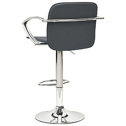 Avis vidaXL Tabourets de bar lot de 2 gris cuir artificiel