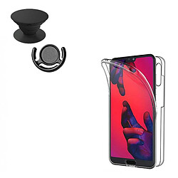 PHONECARE Kit Coque 3x1 360° Impact Protection + 1 PopSocket + 1 Support PopSocket Noir - Impact Protection - Huawei P20 Pro