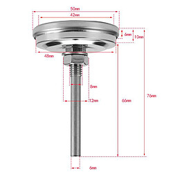 Fumeur Thermomètre, BARBECUE Thermomètre Jauge de Température Pit Grill Thermomètre pour Port de Cuisson de La Viande Viande D'agneau, acier