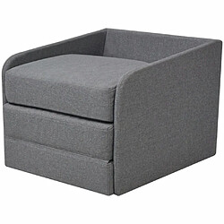 Avis Helloshop26 Fauteuil chaise siège lounge design club sofa salon convertible 595 x 72 x 725 cm tissu gris clair 1102088/3