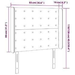 vidaXL Tête de lit à LED Blanc 93x16x118/128 cm Similicuir pas cher