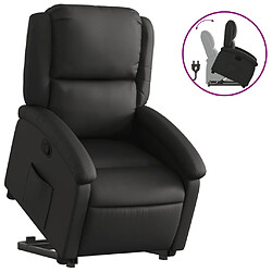 vidaXL Fauteuil inclinable noir cuir véritable