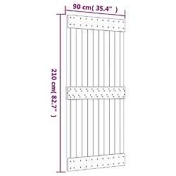 vidaXL Porte coulissante et kit de quincaillerie 90x210 cm pin massif pas cher