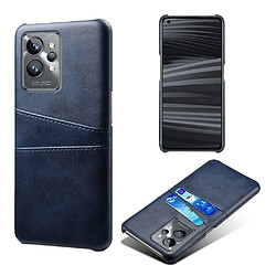 Coque en TPU + PU anti-griffes, anti-choc avec porte-cartes, bleu pour votre Realme GT2 Pro