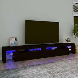 Maison Chic Meuble TV avec lumières LED, Banc TV pour salon, Meuble de rangement Noir 260x36,5x40 cm -GKD13991