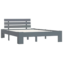 Maison Chic Lit adulte - Lit simple Cadre de lit,Structure du lit Contemporain Gris Bois de pin massif 140 x 200 cm -MN32834