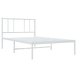 Maison Chic Lit adulte - Cadre de lit métal avec tête de lit,Structure du lit Contemporain pour chambre blanc 90x190 cm -MN24798 pas cher