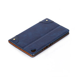 Wewoo Housse Coque Étui en cuir avec rabat horizontal de style livre rétro fentes pour cartes et porte-cartes Huawei MediaPad M6 8.4 2019 bleu foncé pas cher