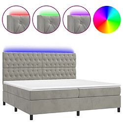 vidaXL Sommier à lattes de lit matelas et LED Gris clair 200x200 cm