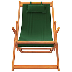 Avis vidaXL Chaises de plage pliables lot de 2 vert tissu