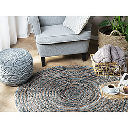 Avis Beliani Tapis rond 120 cm bleu et beige MASLAK