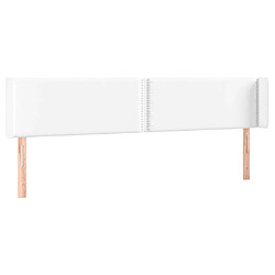 vidaXL Tête de lit avec oreilles Blanc 183x16x78/88 cm Similicuir