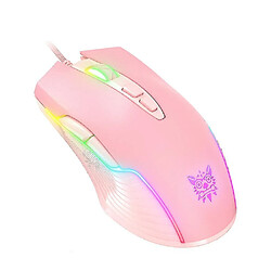 Universal CW905 Pink Girl Gaming Mouse Wired Mechanical Game dédié RVB Computer Mouse 6 vitesses DPI