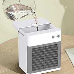 Avis Climatiseur Portable, Mini Climatiseur USB Avec Refroidisseur D'Espace De Ventilateur De Bureau À Lumière LED Et Humidificateur À Brouillard