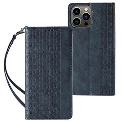 Ozzzo magnet strap coque coque pour iphone 12 pro max pouch wallet + mini longe pendentif bleu