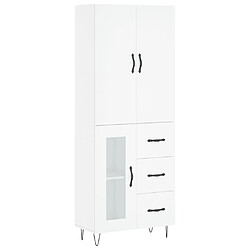 vidaXL Buffet haut Blanc 69,5x34x180 cm Bois d'ingénierie