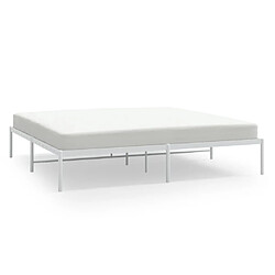 Maison Chic Lit adulte - Lit simple Cadre de lit,Structure du lit Contemporain métal blanc 200x200 cm -MN53941