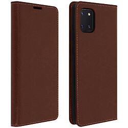 Avizar Étui Samsung Galaxy Note 10 Lite Cuir Porte cartes Support Vidéo marron foncé