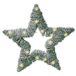 Étoile brillante décoration de Noël enneigée coiffe éclairage de Noël 40 LED 58 cm