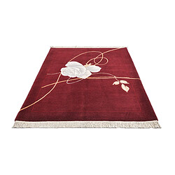 Avis Vidal Tapis de laine 203x152 rouge Darya