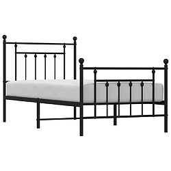 Avis vidaXL Cadre de lit métal sans matelas avec pied de lit noir 90x190 cm