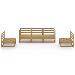 Avis Maison Chic Salon de jardin 5 pcs - Table et chaises d'extérieur - Mobilier/Meubles de jardin Moderne marron miel bois de pin massif -MN98608