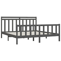 Avis vidaXL Cadre de lit sans matelas bois massif de pin gris 200x200 cm